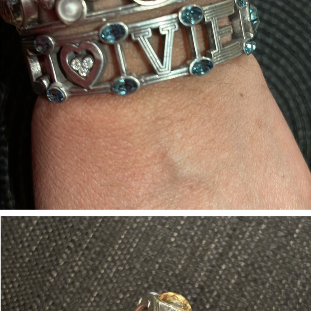 Love 💙brighton)vintage Silver and Blue Love cuff Bracelet